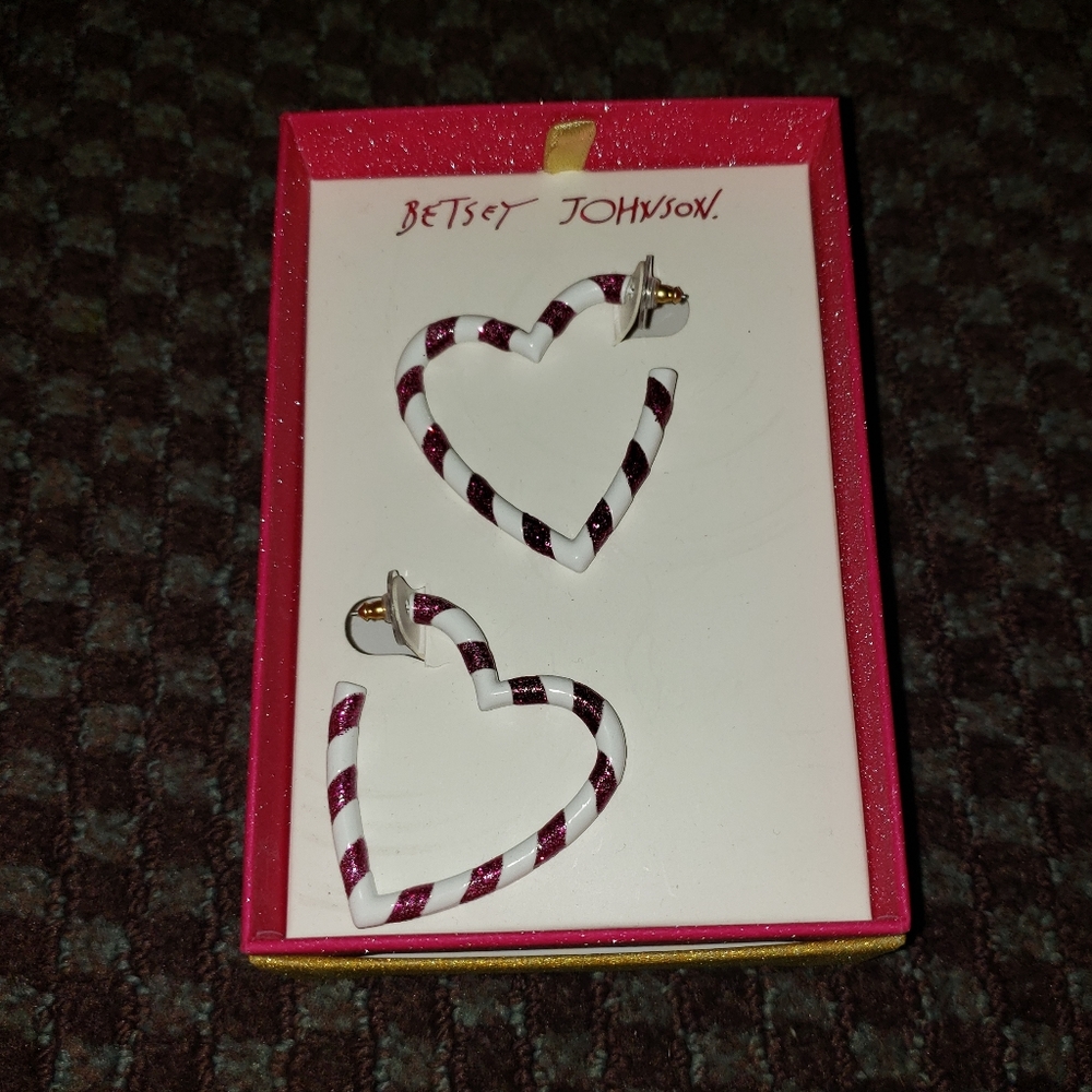 Betsey Johnson Heart Earrings